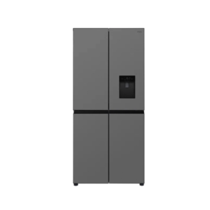 Nevera 4 Puertas Gris Cristal con Dispensador de Agua de 424 Litros TCL