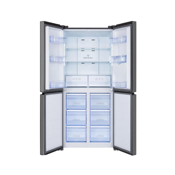 00026670-2 Nevera 4 Puertas Gris Cristal con Dispensador de Agua de 424 Litros TCL