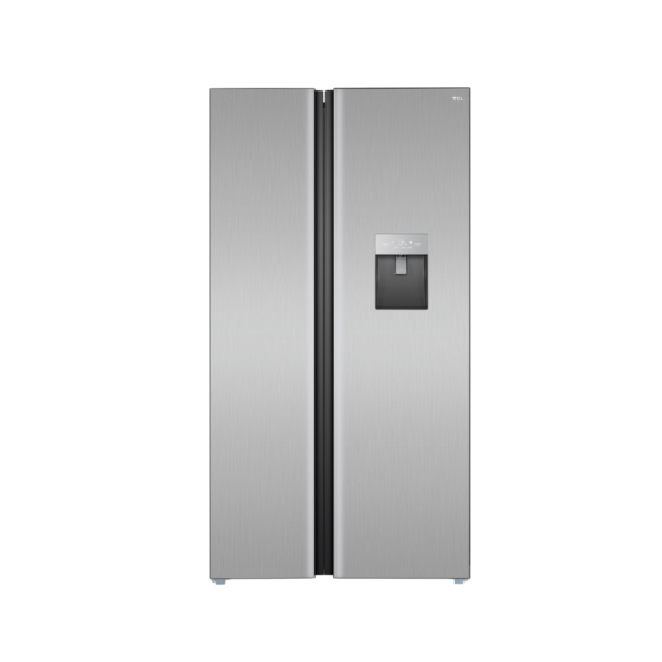 00026672-1 Nevera Side by Side Gris Cristal con Dispensador de Agua de 595 Litros TCL