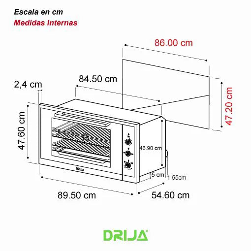 America-90-Gas-Grill-Drija-4 Horno Gas+Eléctrico 90 cm América 90 Gas Grill Drija
