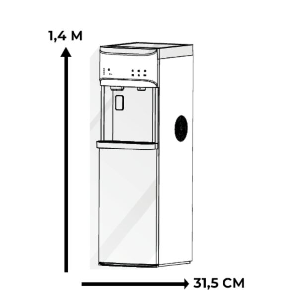 Dispensador de Botellón de Agua Oculto + Fabricador de Hielo Aqua Pro Vetrux