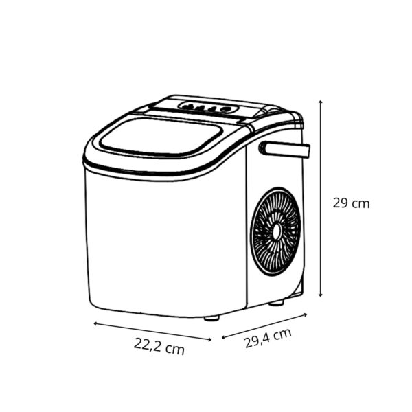 FH12_Black_3 Fabricador de Hielo Negro 12KG/24HRS FH12BLACK Drija