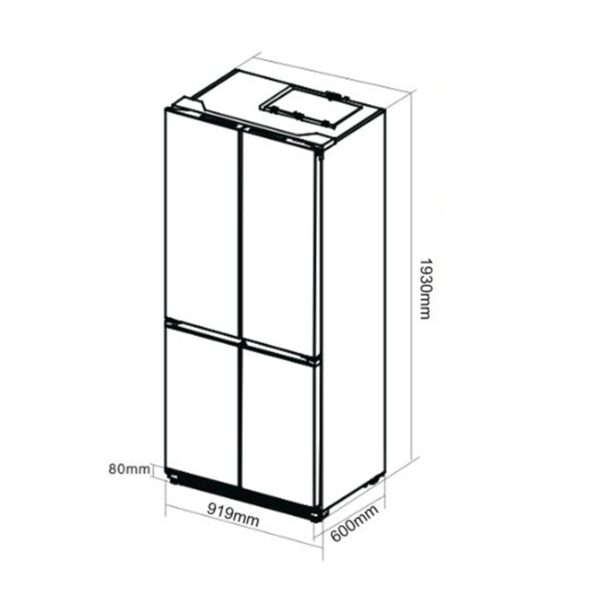 Refrigeraadora_GLASS-B_18CD4P_DRIJA_3 Nevera Side by Side de Espejo Negro 522 Litros 18.4" GLASSB18FD4P Drija