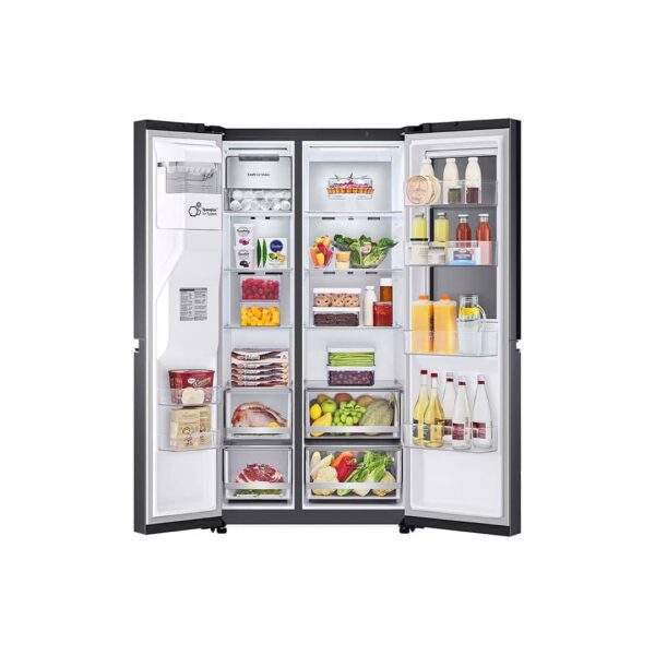 Refrigeradora-Side-by-Side-Instaview-Negro-Ma-2 Nevera Side by Side de Acero Negro Mate InstaView con Dispensador de Agua de 676 Litros LG