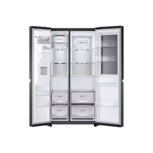 Refrigeradora-Side-by-Side-Instaview-Negro-Ma-3 Nevera Side by Side de Acero Negro Mate InstaView con Dispensador de Agua de 676 Litros LG