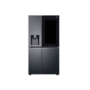 Refrigeradora-Side-by-Side-Instaview-Negro-Ma Nevera Side by Side de Acero Negro Mate InstaView con Dispensador de Agua de 676 Litros LG