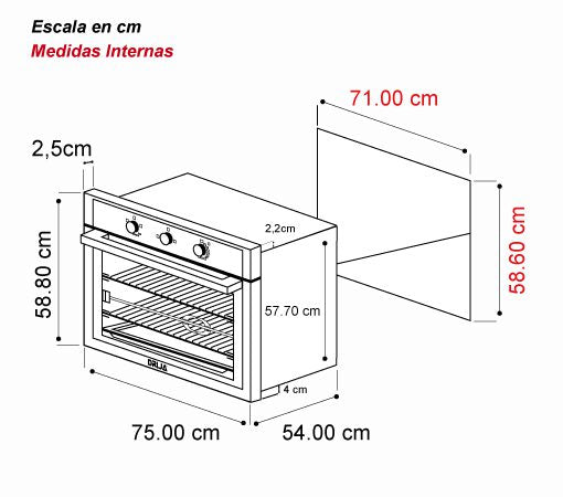 Roma-76-Gas-Drija-4 Horno a Gas 76 cm Roma 76 Drija